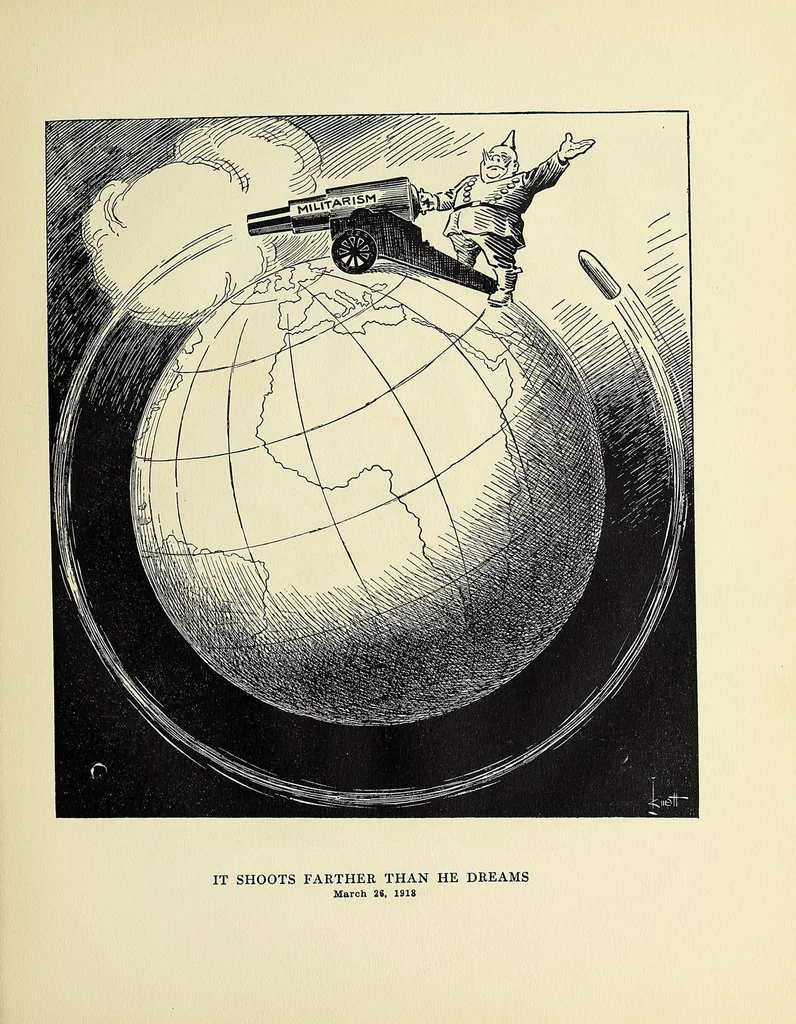 An illustration from War cartoons, 1918, leaf 59
