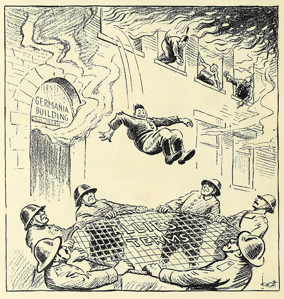 An illustration from War cartoons, 1918, leaf 88