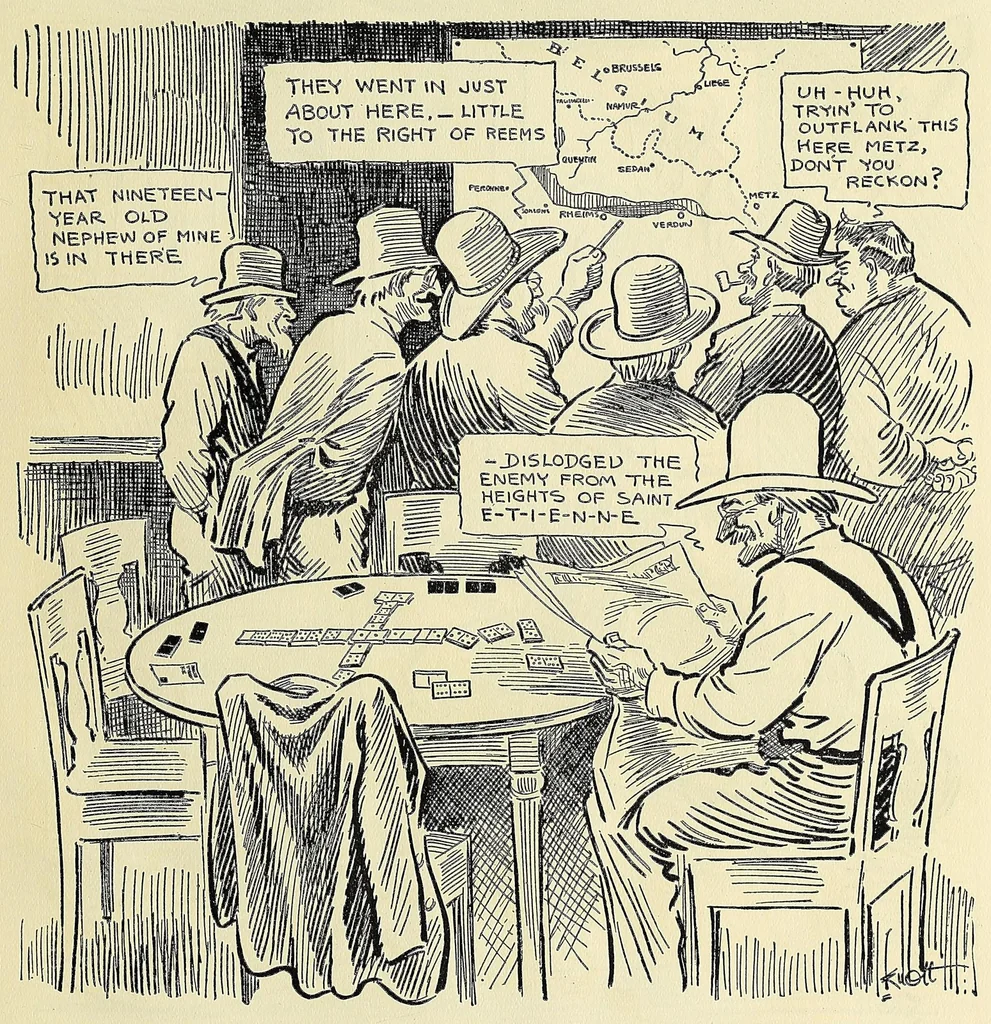 An illustration from War cartoons, 1918, leaf 93