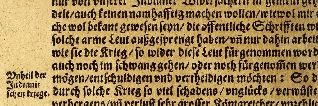 An illustration from Warhafftiger vnd gründtlicher Bericht der Hispanier grewlichen, vnd abschewlichen Tyranney, von jhnen in den West Indien, so die Neuwe Welt genennet wirt, begangen., 1599, leaf 176