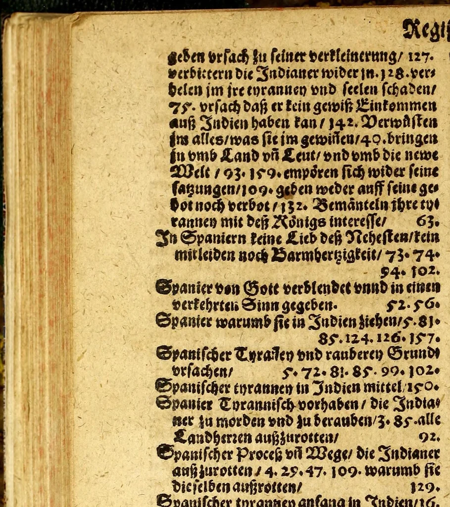 An illustration from Warhafftiger vnd gründtlicher Bericht der Hispanier grewlichen, vnd abschewlichen Tyranney, von jhnen in den West Indien, so die Neuwe Welt genennet wirt, begangen., 1599, leaf 188
