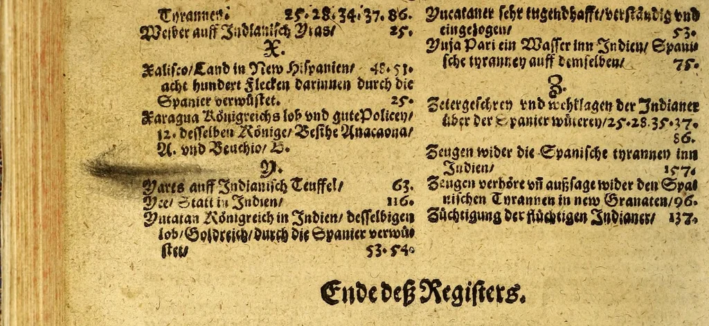 An illustration from Warhafftiger vnd gründtlicher Bericht der Hispanier grewlichen, vnd abschewlichen Tyranney, von jhnen in den West Indien, so die Neuwe Welt genennet wirt, begangen., 1599, leaf 192