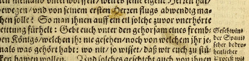 An illustration from Warhafftiger vnd gründtlicher Bericht der Hispanier grewlichen, vnd abschewlichen Tyranney, von jhnen in den West Indien, so die Neuwe Welt genennet wirt, begangen., 1599, leaf 61