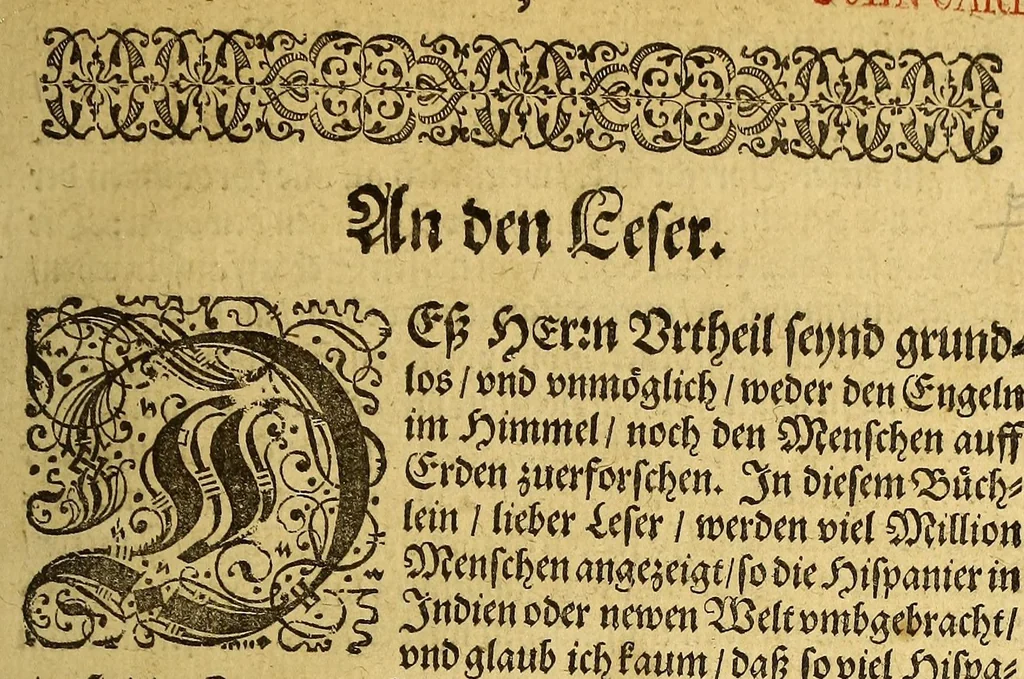 An illustration from Warhafftiger vnd gründlicher Bericht, der Hispanier grewlich: vnd abschewlichen Tyranney von jhnen in den West Indien, die Newe Welt genant,begangen., 1613, leaf 9