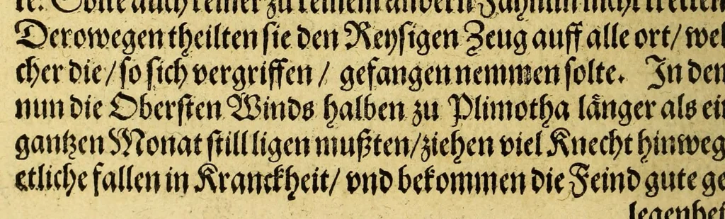 An illustration from Warhafftige und gründtliche Historia dess Zugs, : welchen die edle und gestrenge Herrn, Norwitz und Drak (nach ihrer glücklichen Widerkunfft auss den Occidentalischen Insulen) auss Vergünstigung der Durchleuchtigsten vn[d] Vnvberwindlichsten, Elisabeth, Königin auss Engelland, [et]c. in Portugal fürgenommen haben: in welcher aussführlich angezeigt wirdt, was gemeldte Obersten von Tag zu Tag gehandelt, vnd wider den Feindt erhalten haben, 1590, leaf 12