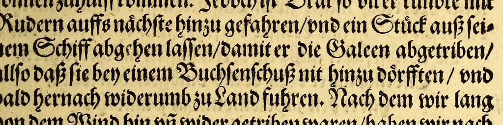 An illustration from Warhafftige und gründtliche Historia dess Zugs, : welchen die edle und gestrenge Herrn, Norwitz und Drak (nach ihrer glücklichen Widerkunfft auss den Occidentalischen Insulen) auss Vergünstigung der Durchleuchtigsten vn[d] Vnvberwindlichsten, Elisabeth, Königin auss Engelland, [et]c. in Portugal fürgenommen haben: in welcher aussführlich angezeigt wirdt, was gemeldte Obersten von Tag zu Tag gehandelt, vnd wider den Feindt erhalten haben, 1590, leaf 31