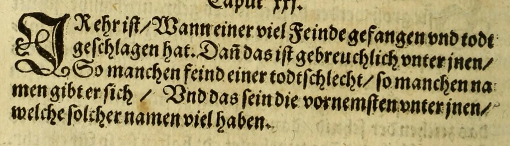 An illustration from Warhafftig Historia vnnd Beschreibung einer Landtschafft der wilden, nacketen, grimmigen Menschfresser Leuthen, in der Newen Welt America gelegen, vor vnd nach Christi Geburt im Land zu Hessen vnbekant, biss auff dise ij. nechst vergangene Jar, da sie Hans Staden von Homberg auss Hessen durch seine eygne Erfarung erkant, vnd jetzund durch den Truck an Tag gibt. : mit einer Vorrede D. Joh. Dryandri ... : Inhalt des Büchlins volget nach den Vorreden, 1557, leaf 154