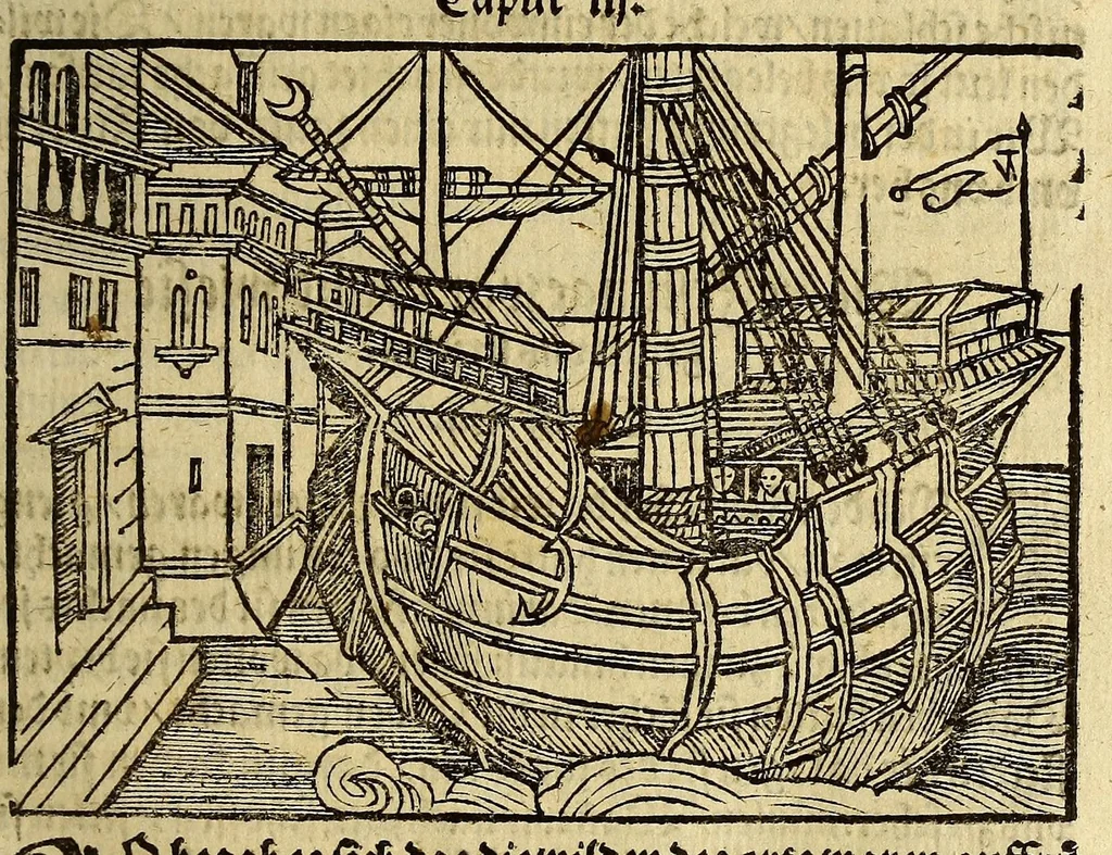 An illustration from Warhafftig Historia vnnd Beschreibung einer Landtschafft der wilden, nacketen, grimmigen Menschfresser Leuthen, in der Newen Welt America gelegen, vor vnd nach Christi Geburt im Land zu Hessen vnbekant, biss auff dise ij. nechst vergangene Jar, da sie Hans Staden von Homberg auss Hessen durch seine eygne Erfarung erkant, vnd jetzund durch den Truck an Tag gibt. : mit einer Vorrede D. Joh. Dryandri ... : Inhalt des Büchlins volget nach den Vorreden, 1557, leaf 27