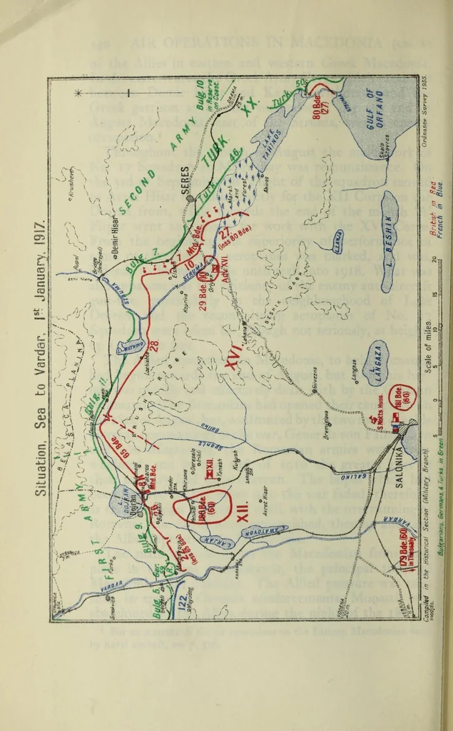 An illustration from The war in the air; being the story of the part played in the Great War by the Royal Air Force, 1922, leaf 404