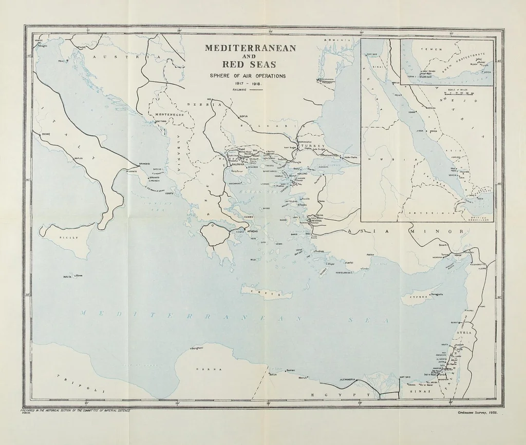 An illustration from The war in the air; being the story of the part played in the Great War by the Royal Air Force, 1922, leaf 491