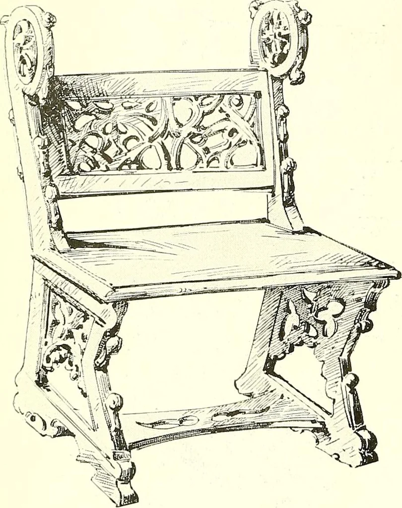 An illustration from Warings' exhibition of Italian art 1909 : furniture, bronzes, tapestries, embroideries, marbles, lace, academy pictures, 1909, leaf 33