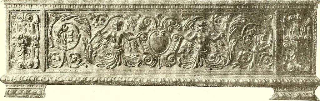 An illustration from Warings' exhibition of Italian art 1909 : furniture, bronzes, tapestries, embroideries, marbles, lace, academy pictures, 1909, leaf 38