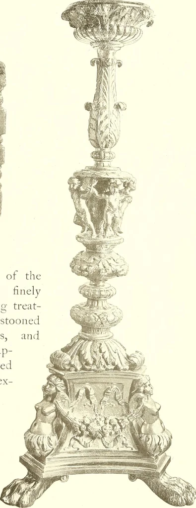 An illustration from Warings' exhibition of Italian art 1909 : furniture, bronzes, tapestries, embroideries, marbles, lace, academy pictures, 1909, leaf 48