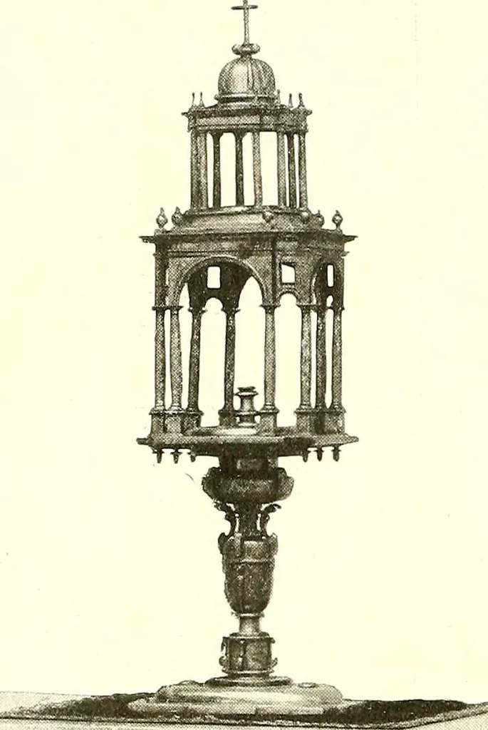 An illustration from Warings' exhibition of Italian art 1909 : furniture, bronzes, tapestries, embroideries, marbles, lace, academy pictures, 1909, leaf 69
