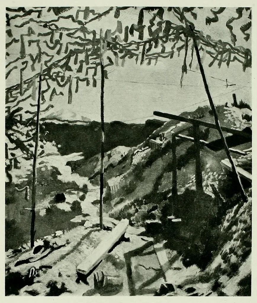 An illustration from War paintings & drawings by British artists, exhibited under the auspices of the Ministry of information, London;, 1919, leaf 149