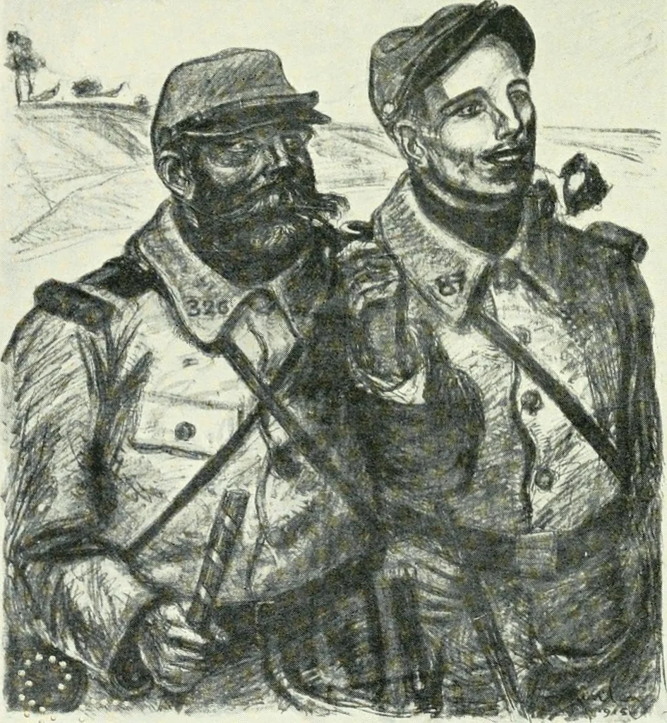 An illustration from War posters issued by belligerent and neutral nations 1914-1919;, 1920, leaf 136