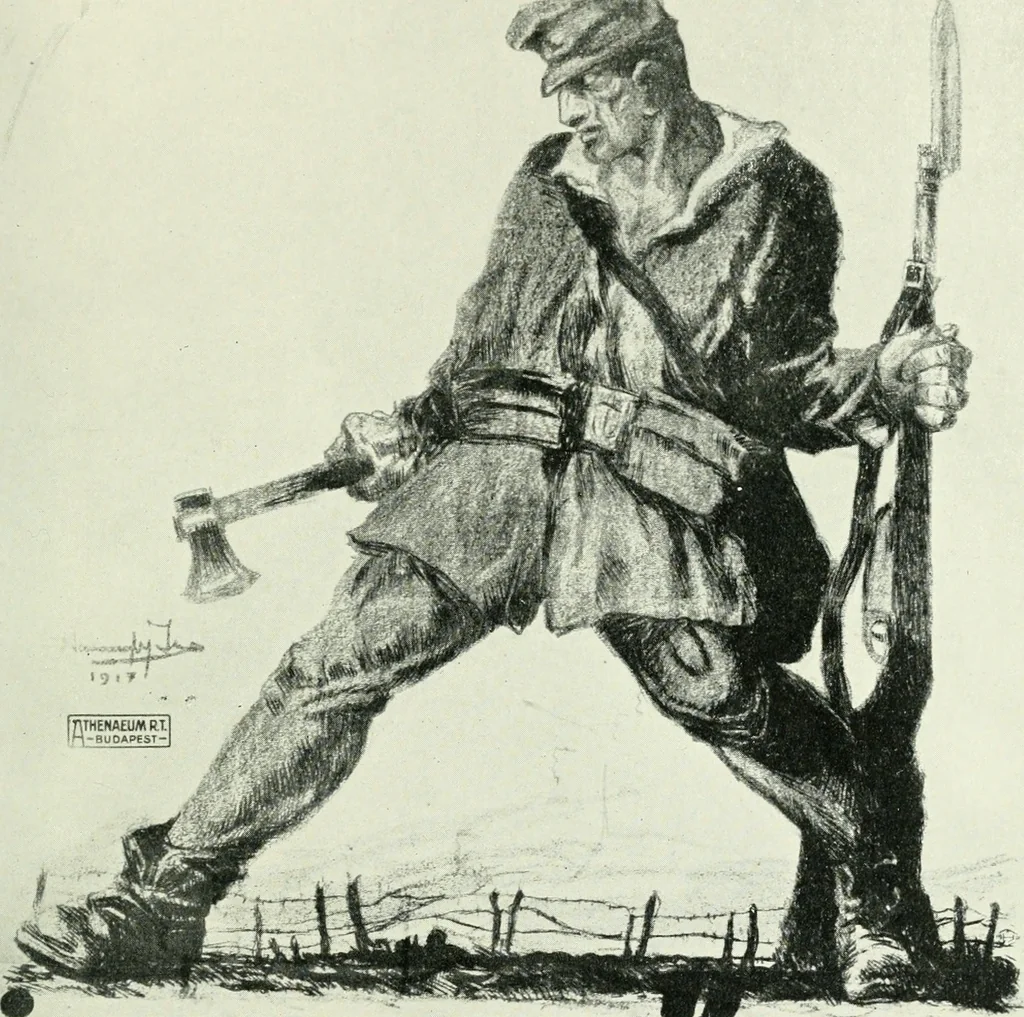 An illustration from War posters issued by belligerent and neutral nations 1914-1919;, 1920, leaf 176