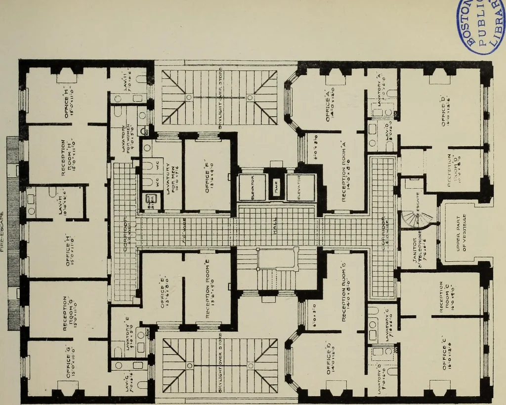 An illustration from Warren Chambers : [description and plans], 1896, leaf 12