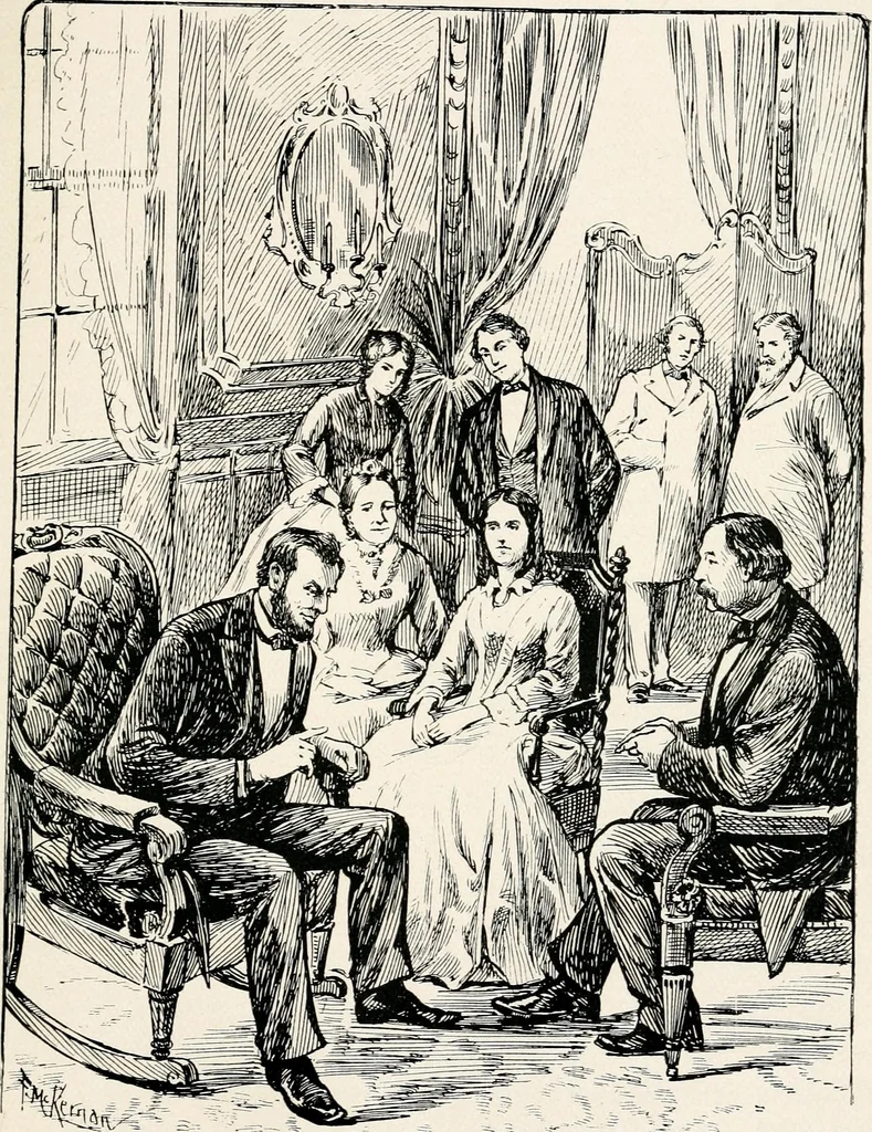 An illustration from Was Abraham Lincoln a spiritualist? : or, curious revelations from the life of a trance medium, 1891, leaf 130
