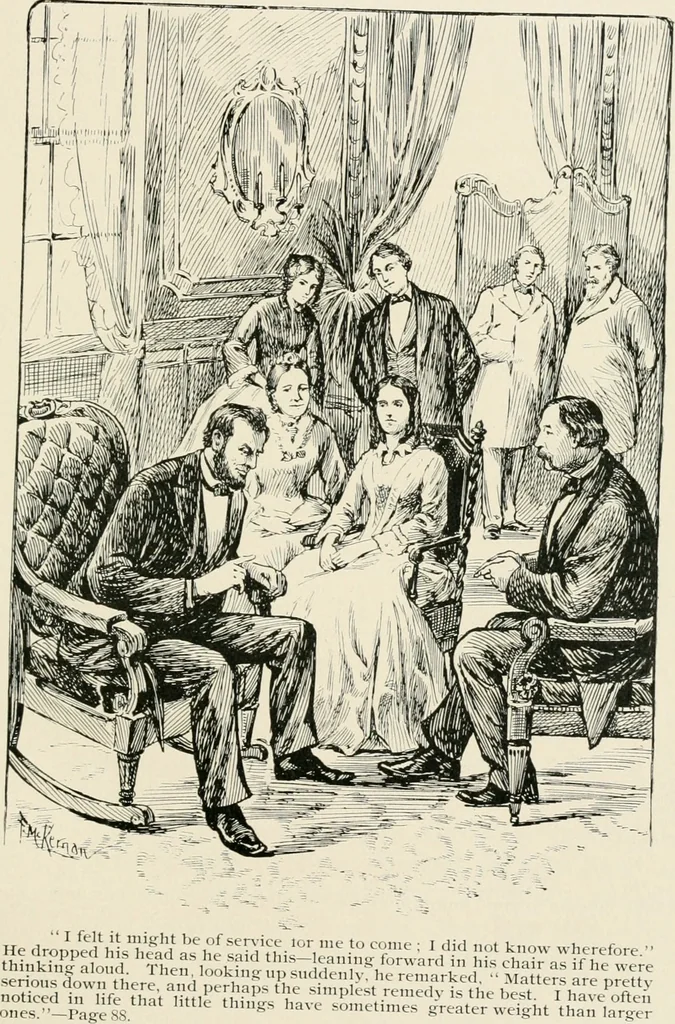An illustration from Was Abraham Lincoln a spiritualist?, 1891, leaf 130