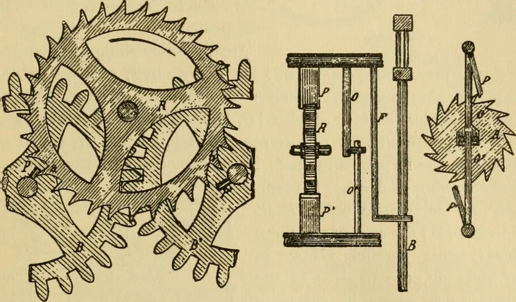 An illustration from Watch and clock escapements;, 1904, leaf 164