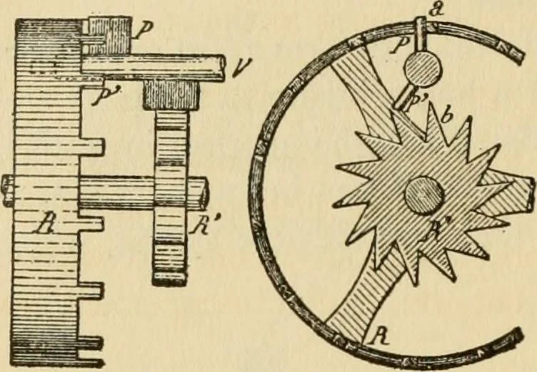 An illustration from Watch and clock escapements;, 1904, leaf 165