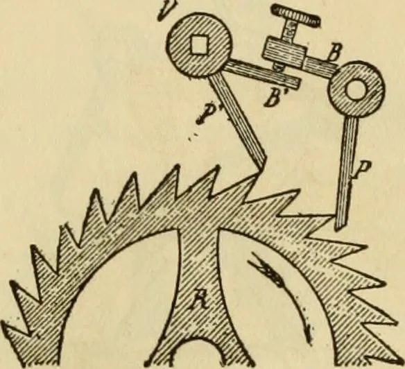 An illustration from Watch and clock escapements;, 1904, leaf 167