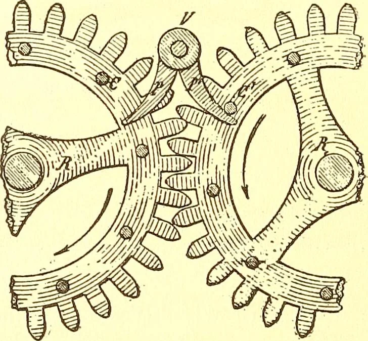 An illustration from Watch and clock escapements;, 1904, leaf 165