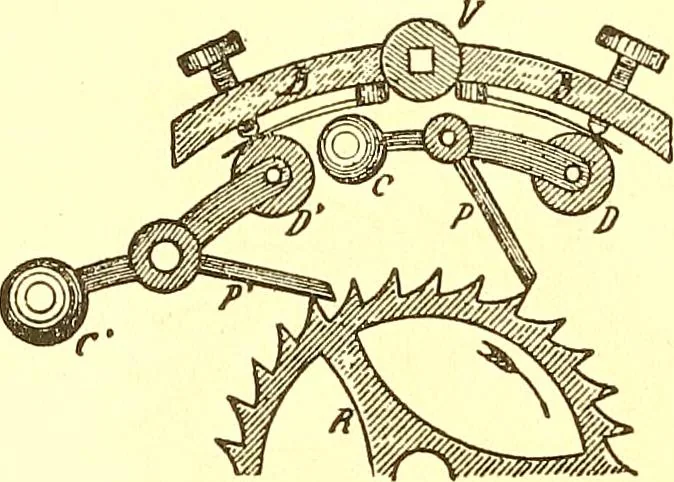 An illustration from Watch and clock escapements;, 1904, leaf 167