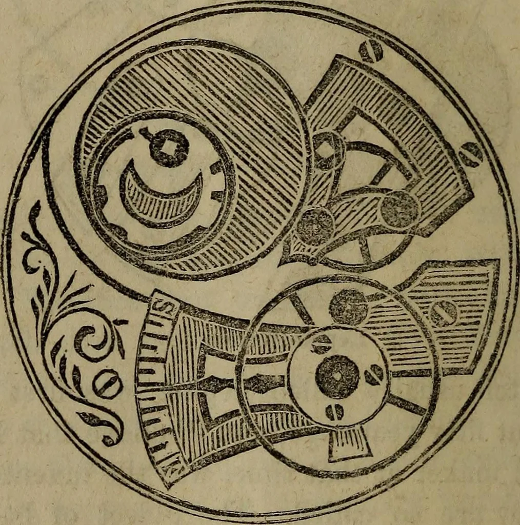 An illustration from The watch; its construction, its merits and defects, how to choose it, and how to use it, 1860, leaf 39