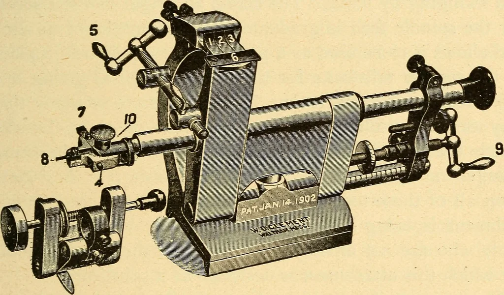 An illustration from The watchmakers' lathe, its use and abuse; a story of the lathe in its various forms, past and present, its construction and proper uses, 1903, leaf 144
