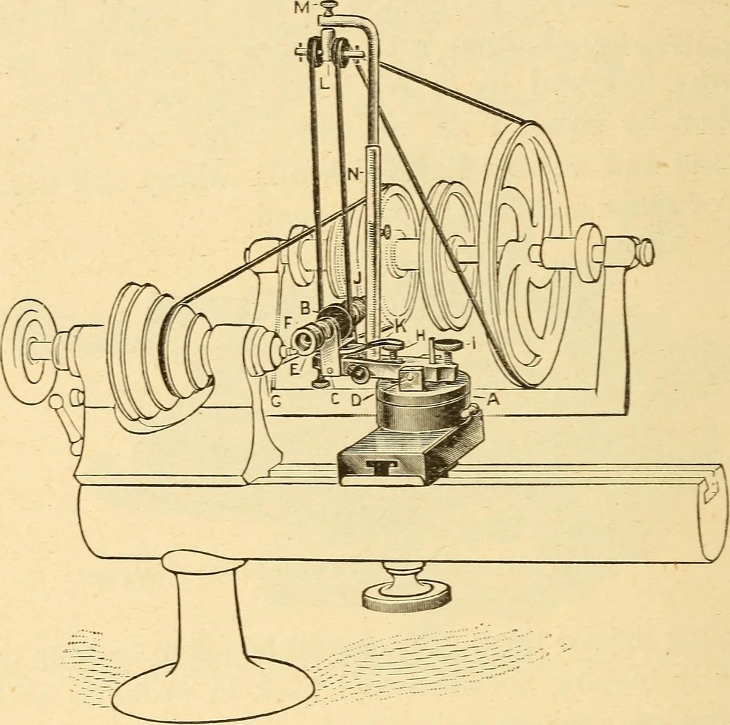 An illustration from The watchmakers' lathe, its use and abuse; a story of the lathe in its various forms, past and present, its construction and proper uses, 1903, leaf 195