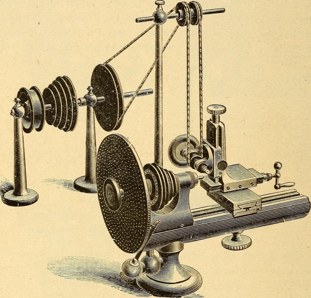 An illustration from The watchmakers' lathe, its use and abuse; a story of the lathe in its various forms, past and present, its construction and proper uses, 1903, leaf 221