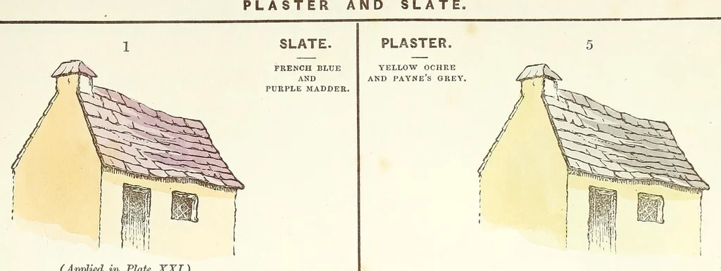 An illustration from Water colour without a master : upwards of two hundred examples of separate objects in landscape shown under various tints and afterwards composed into pictures : to which is added an index of tints, showing at a glance the various powers of the several colours and their compounds, 1855, leaf 31