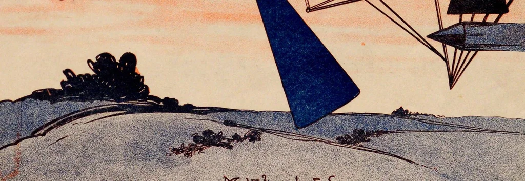 An illustration from Way up in an aeroplane, 1909, leaf 1