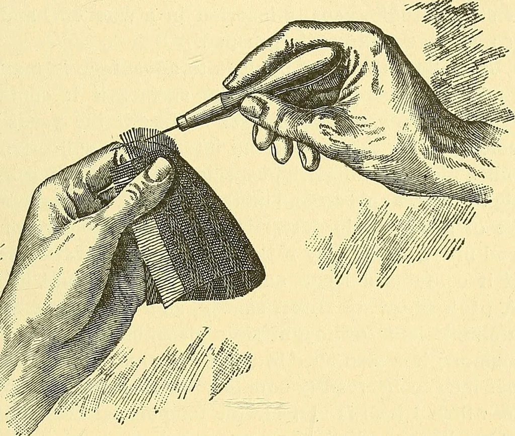 An illustration from Weave construction and cloth analysis : glossary of weaves, elementary textile designing, analysis of cotton fabrics, analysis of woolen and worsted fabrics, twill weaves and derivatives, satin and other weaves, combination weaves, construction of spot weaves, weaves for backed cotton fabrics, 1905, leaf 88