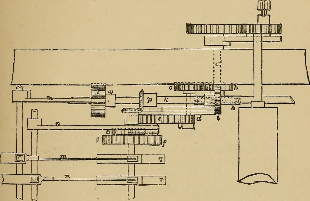 An illustration from Weaving calculations : a guide to calculations relating to cotton yarn and cloth and all processes of cotton weaving, 1893, leaf 86