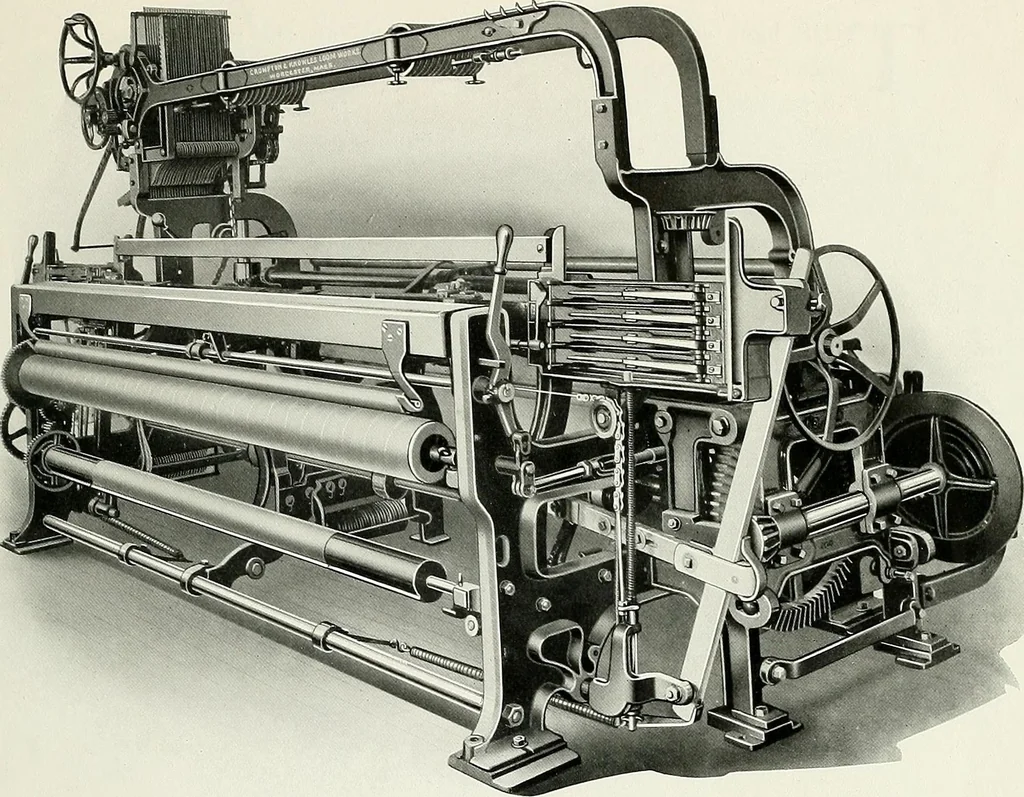 An illustration from Weaving machinery for cotton, silk, woolen, worsted and special fabrics, 1919, leaf 18