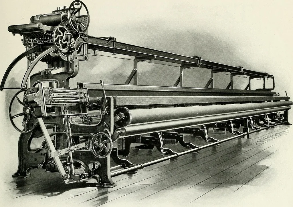 An illustration from Weaving machinery for cotton, silk, woolen, worsted and special fabrics, 1919, leaf 20