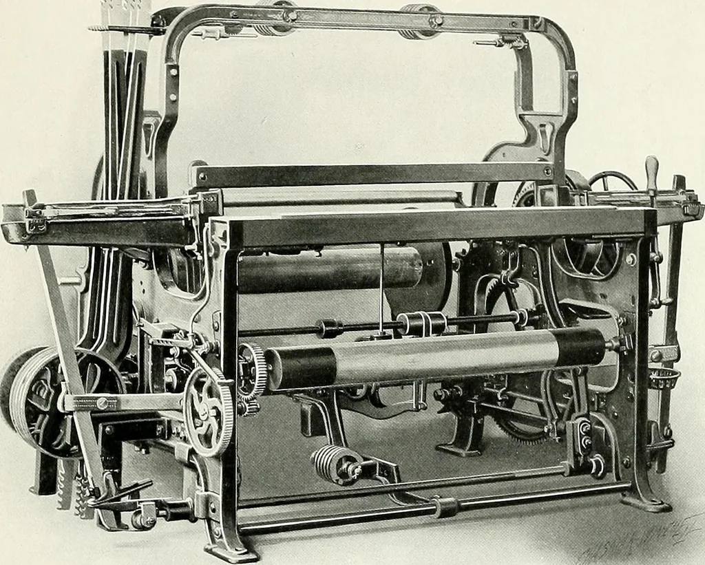 An illustration from Weaving machinery for cotton, silk, woolen, worsted and special fabrics, 1919, leaf 24