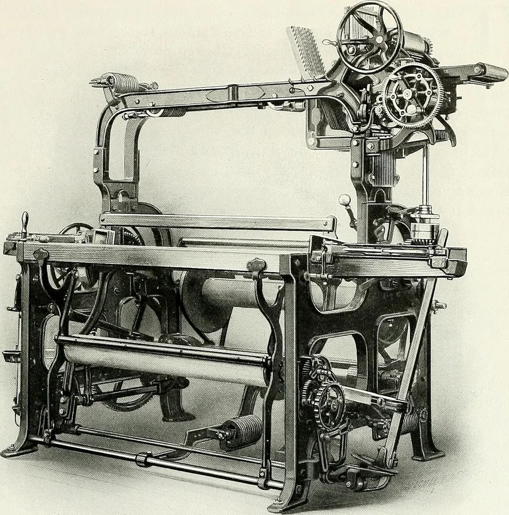 An illustration from Weaving machinery for cotton, silk, woolen, worsted and special fabrics, 1919, leaf 26