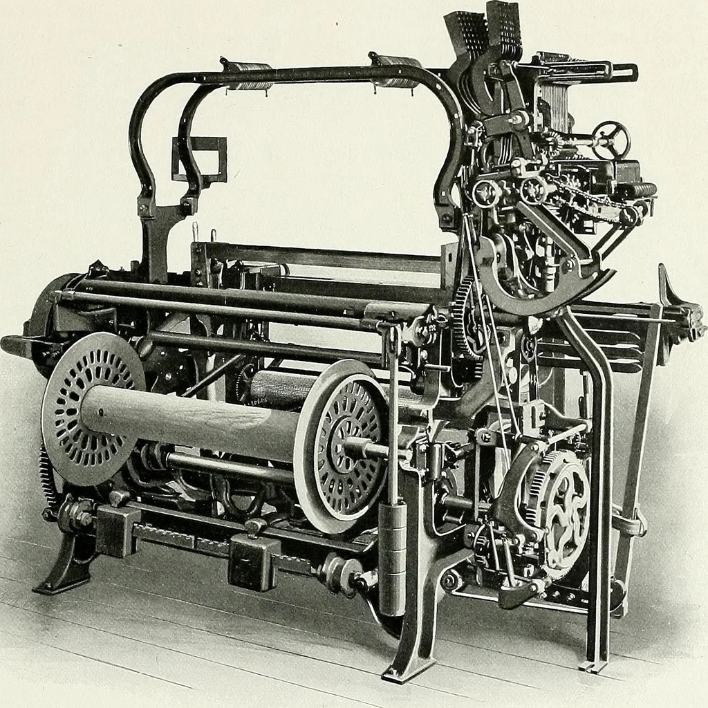 An illustration from Weaving machinery for cotton, silk, woolen, worsted and special fabrics, 1919, leaf 30