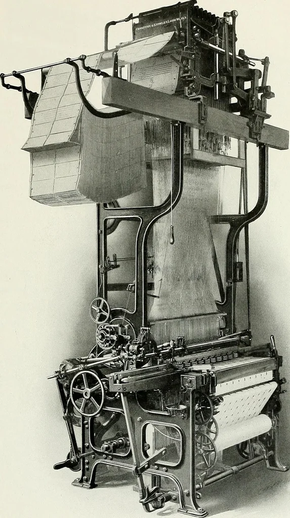 An illustration from Weaving machinery for cotton, silk, woolen, worsted and special fabrics, 1919, leaf 38