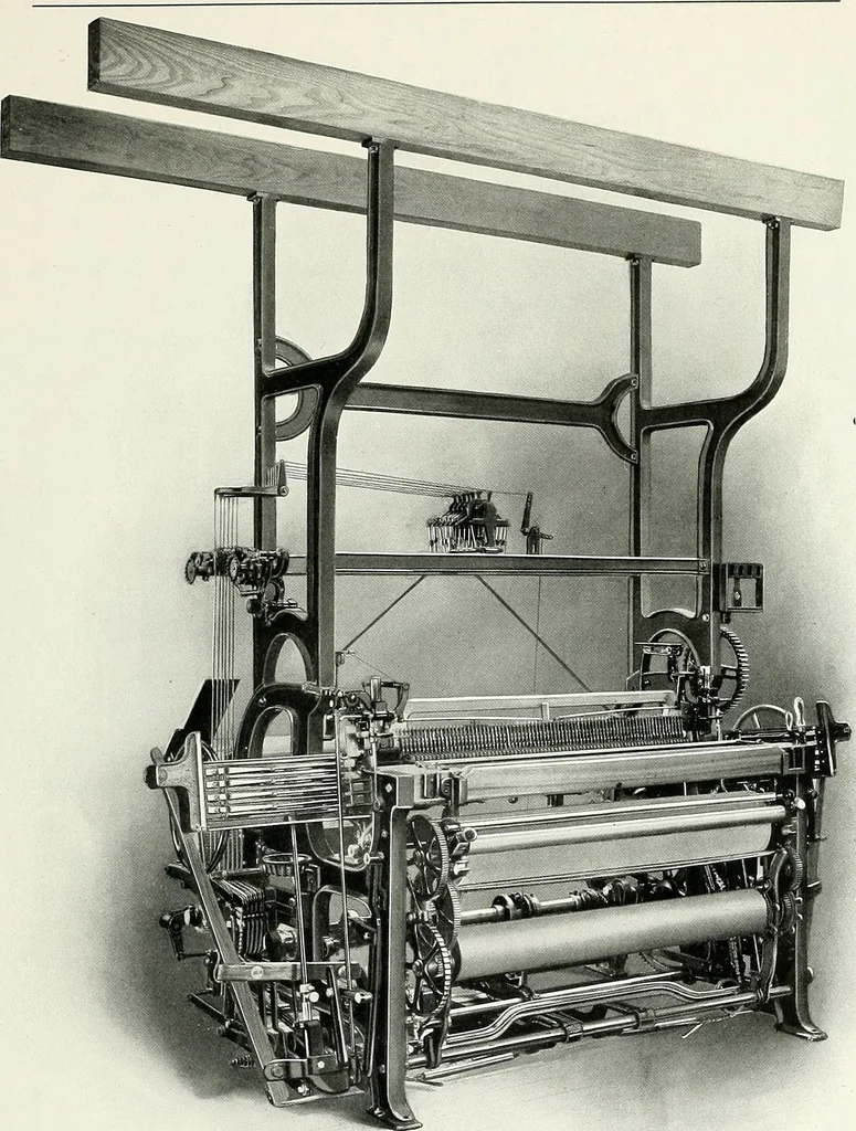 An illustration from Weaving machinery for cotton, silk, woolen, worsted and special fabrics, 1919, leaf 40
