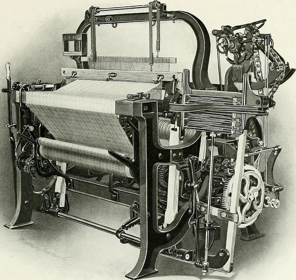 An illustration from Weaving machinery for cotton, silk, woolen, worsted and special fabrics, 1919, leaf 46