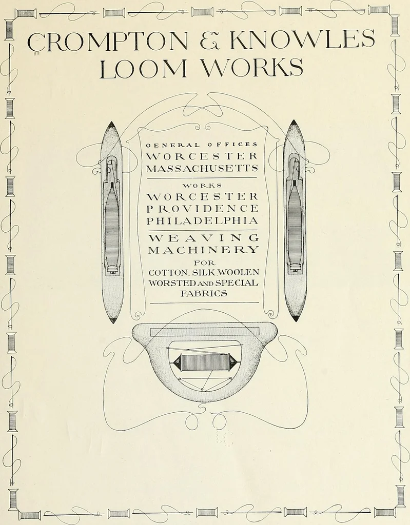 An illustration from Weaving machinery for cotton, silk, woolen, worsted and special fabrics, 1919, leaf 6