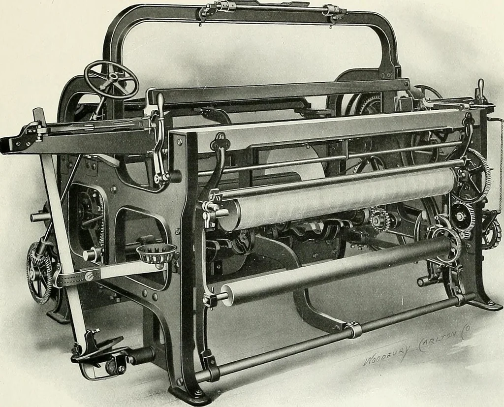 An illustration from Weaving machinery for cotton, silk, woolen, worsted and special fabrics, 1919, leaf 62