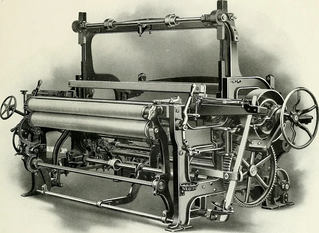 An illustration from Weaving machinery for cotton, silk, woolen, worsted and special fabrics, 1919, leaf 64