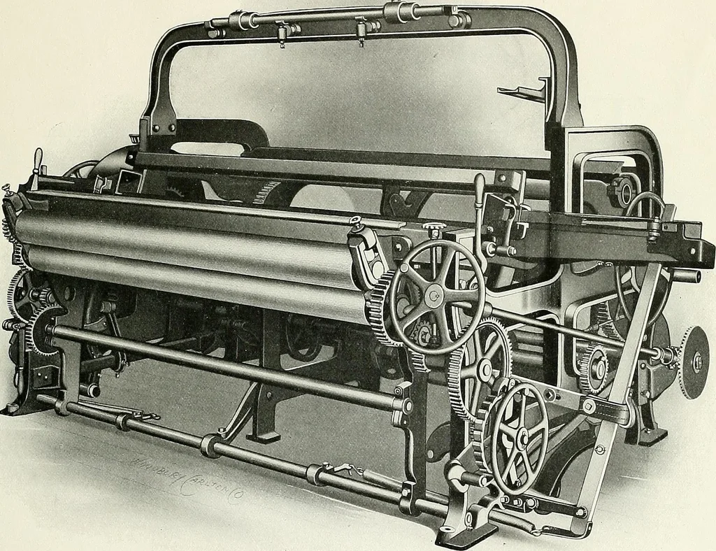 An illustration from Weaving machinery for cotton, silk, woolen, worsted and special fabrics, 1919, leaf 66