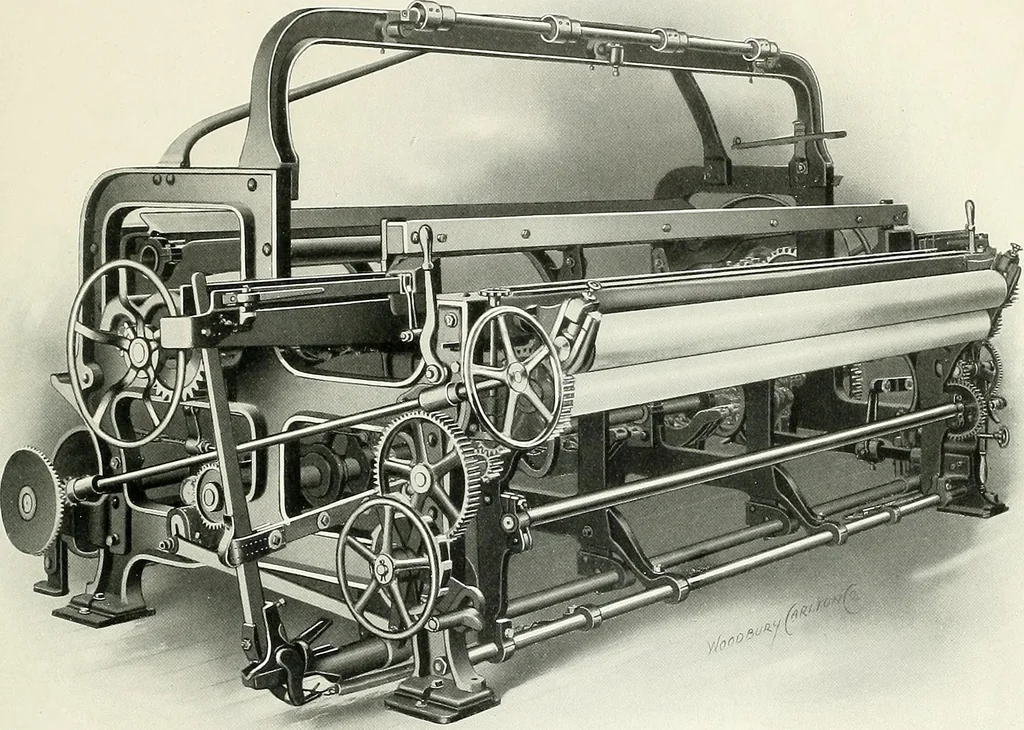 An illustration from Weaving machinery for cotton, silk, woolen, worsted and special fabrics, 1919, leaf 68